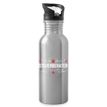 Steuerberater Beruf - Trinkflasche mit integriertem Trinkhalm - Lightsilver - Rechts