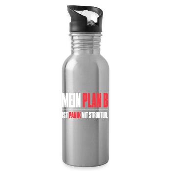 Mein Plan B - Trinkflasche mit integriertem Trinkhalm - Lightsilver - Rechts