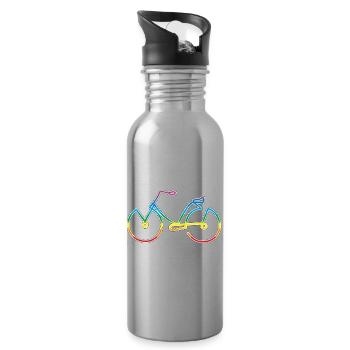 Fahrrad - Trinkflasche mit integriertem Trinkhalm - Lightsilver - Rechts