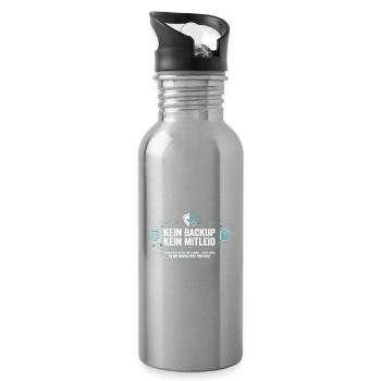Kein Backup Kein Mitleid IT-Berater Admin - Trinkflasche mit integriertem Trinkhalm - Lightsilver - Rechts