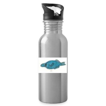 Vogellippfisch - Trinkflasche mit integriertem Trinkhalm - Lightsilver - Rechts