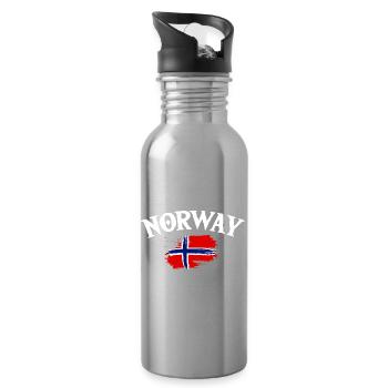 Vacances en Norvège dans les fjords de Norge Voyage en Scandinavie - Gourde avec paille intégrée - argent clair - Droite