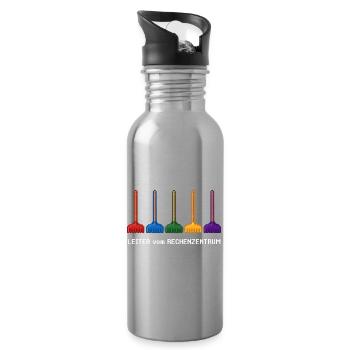Rechenzentrum Gärtner Garten Gartenarbeit - Trinkflasche mit integriertem Trinkhalm - Lightsilver - Rechts