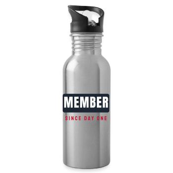 Barreau des membres en lettres - Club des membres - Gourde avec paille intégrée - argent clair - Droite