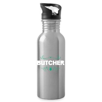 Schlachter Butcher - Trinkflasche mit integriertem Trinkhalm - Lightsilver - Rechts