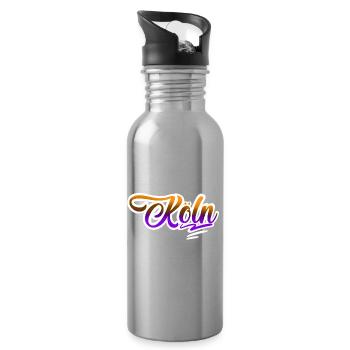 Köln - Trinkflasche mit integriertem Trinkhalm - Lightsilver - Rechts