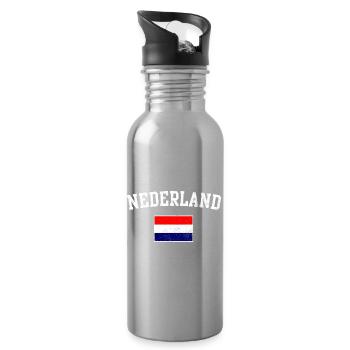 Nederland Arc Flag - Water bottle with straw - silver - Right