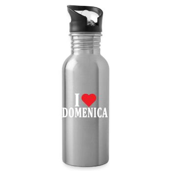 t-shirt J’adore l’idée cadeau t-shirt du dimanche - Gourde avec paille intégrée - argent clair - Droite