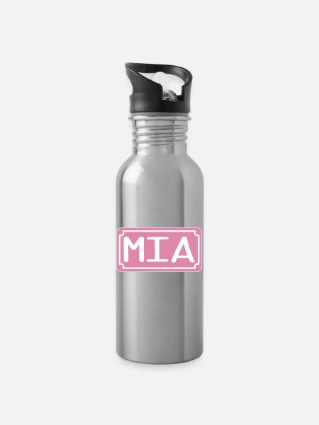 PRÉNOM MIA NOM DE JEUNE FILLE - Gourde avec paille intégrée - argent clair