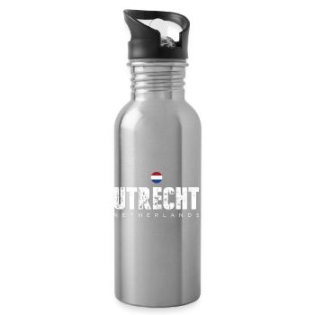 Utrecht Distressed City Briefe - Trinkflasche mit integriertem Trinkhalm - Lightsilver - Rechts