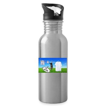 Puppy hanging to hang out - Water bottle with straw - silver - Right