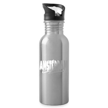Amsterdam - Water bottle with straw - silver - Right
