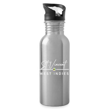 St. Vincent & Grenadines - West Indies - Caribbean - Water bottle with straw - silver - Right