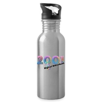2001 – Früher Mobiler Lifestyle - Trinkflasche mit integriertem Trinkhalm - Lightsilver - Rechts