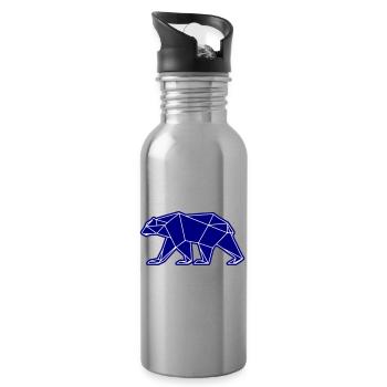 Eisbär Polar Bär Polygon Symbol - Trinkflasche mit integriertem Trinkhalm - Lightsilver - Rechts
