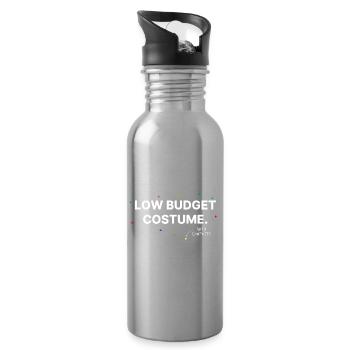 Low Budget Costume with Confetti | Anti Carnival - Water bottle with straw - silver - Right