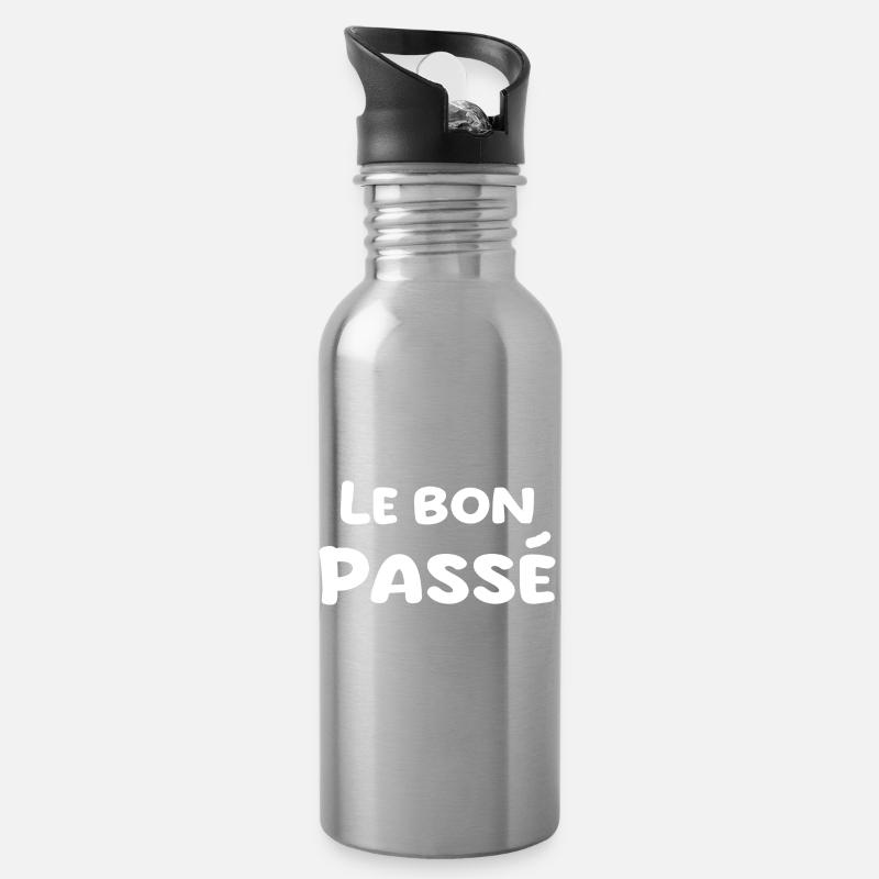 nostalgie passé - Gourde avec paille intégrée - argent clair