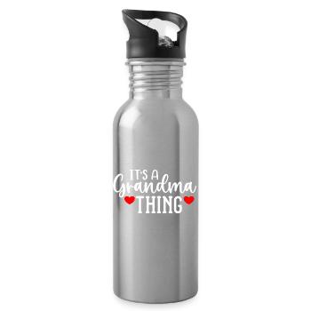 Grandma Thing Heart Design - Gourde avec paille intégrée - argent clair - Droite