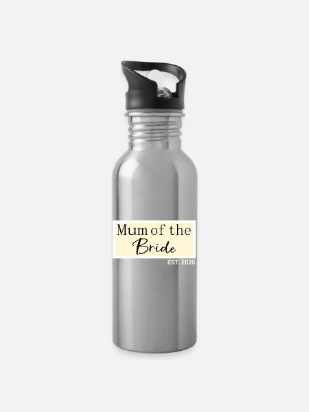 Mutter der Braut 2026 - Trinkflasche mit integriertem Trinkhalm - Lightsilver