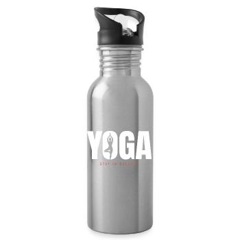 Yoga Balance – Stay in Balance Motivation - Water bottle with straw - silver - Right