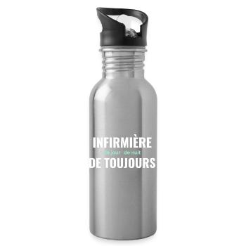 Infirmière de Toujours - Gourde avec paille intégrée - argent clair - Droite