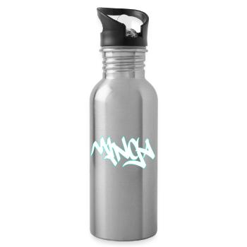 Lettrage Graffiti Mibga Neon - Gourde avec paille intégrée - argent clair - Droite