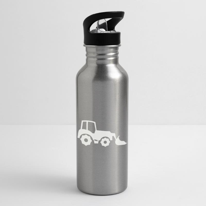 Tractor Silhouette Front End Loader Water bottle with straw