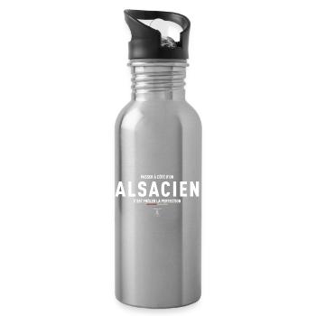 Passer A Cote D Un Alsacien C Est Froler La Per... - Gourde avec paille intégrée - argent clair - Droite