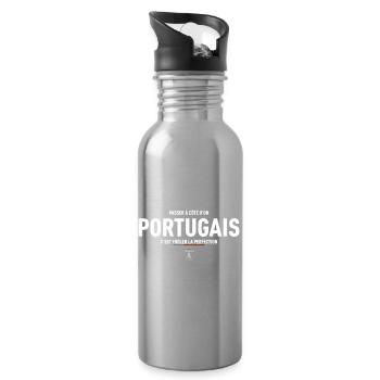 Passer A Cote D Un Portugais C Est Froler La Pe... - Gourde avec paille intégrée - argent clair - Droite