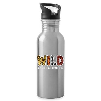 Wild about activities Animal patterns - Water bottle with straw - silver - Right
