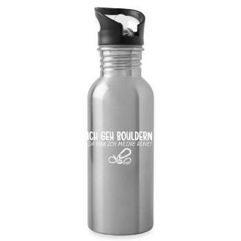 Bouldern Da hab ich meine Ruhe Klettern - Trinkflasche mit integriertem Trinkhalm - Lightsilver - Rechts