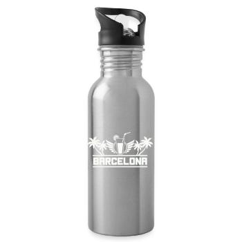 barcelona- - Trinkflasche mit integriertem Trinkhalm - Lightsilver - Rechts