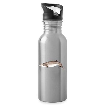 Zifio - Beaked whales - Baleine à bec - Water bottle with straw - silver - Right