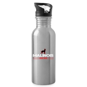 Malinois What else ?! - Trinkflasche mit integriertem Trinkhalm - Lightsilver - Rechts