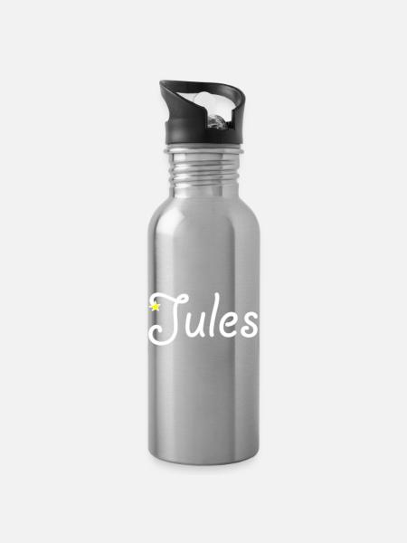 Jules - Gourde avec paille intégrée - argent clair