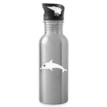 Dolphin Dolphins - Water bottle with straw - silver - Right