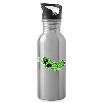 Horreur de concombre zombie - Gourde avec paille intégrée - argent clair - Droite