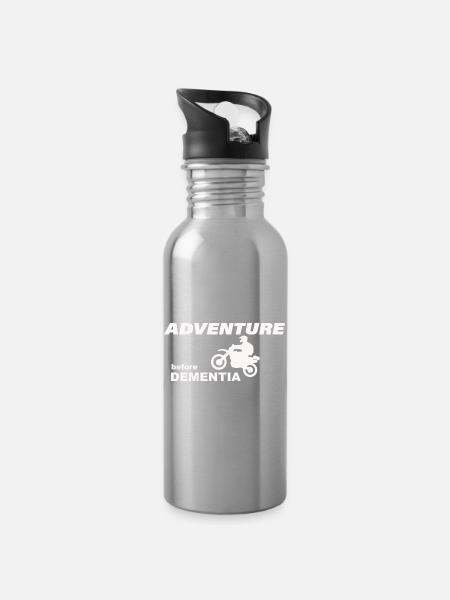MOTORBIKE ADVENTURE - Trinkflasche mit integriertem Trinkhalm - Lightsilver