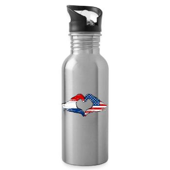 Holland USA heart shape with hands used - Water bottle with straw - silver - Right
