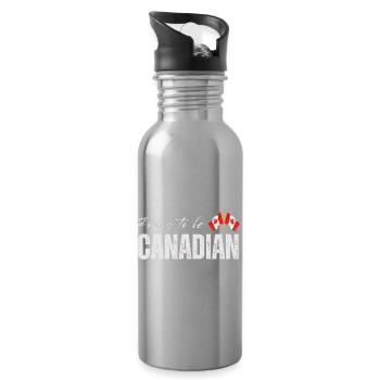 Flag of Canada, Canadian pride - Water bottle with straw - silver - Right