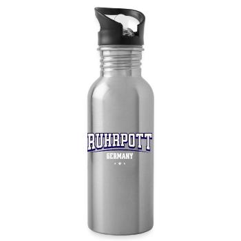 Ruhrpott Germany College Style - Water bottle with straw - silver - Right