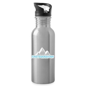 Geschenk für Finsteraarhorn - Trinkflasche mit integriertem Trinkhalm - Lightsilver - Rechts