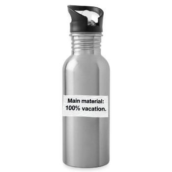 100% Urlaub – Tropische Auszeit - Trinkflasche mit integriertem Trinkhalm - Lightsilver - Rechts