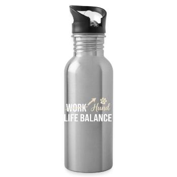 Dog and work life balance - Water bottle with straw - silver - Right