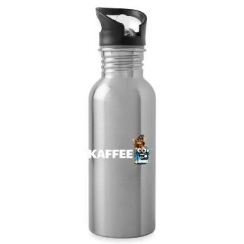 Coffee Mascot Splash - Water bottle with straw - silver - Right