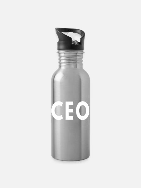 PDG Directeur général Chef d’entreprise - Gourde avec paille intégrée - argent clair