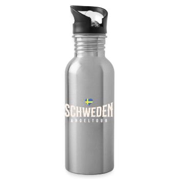 Schweden Angeltour - Trinkflasche mit integriertem Trinkhalm - Lightsilver - Rechts