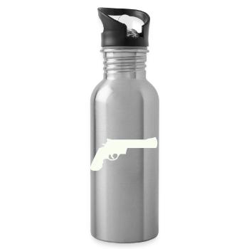 gun - Trinkflasche mit integriertem Trinkhalm - Lightsilver - Rechts