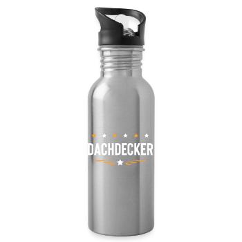 Dachdecker Beruf - Trinkflasche mit integriertem Trinkhalm - Lightsilver - Rechts