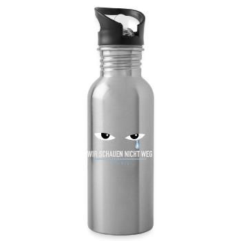The Blue Tear – FCKNZS - Trinkflasche mit integriertem Trinkhalm - Lightsilver - Rechts